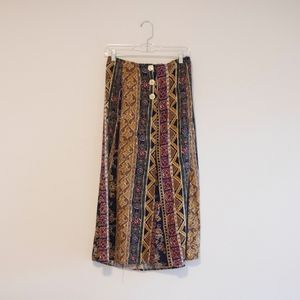 Vintage Printed Midi Skirt